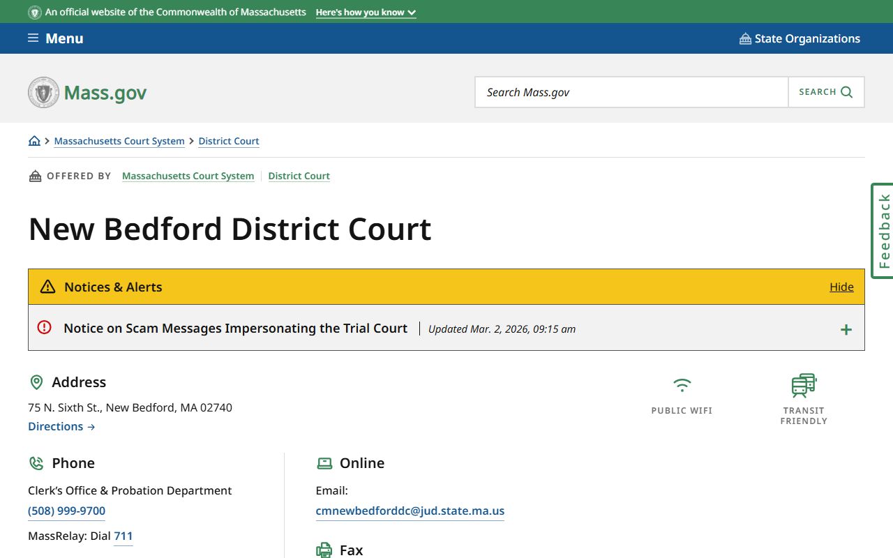 New Bedford District Court New Bedford DUI OUI records
