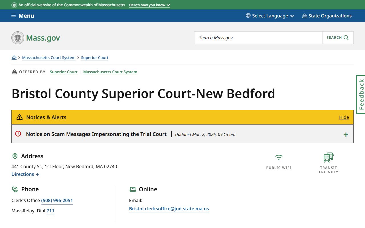 Bristol Superior Court New Bedford Bristol County DUI OUI records