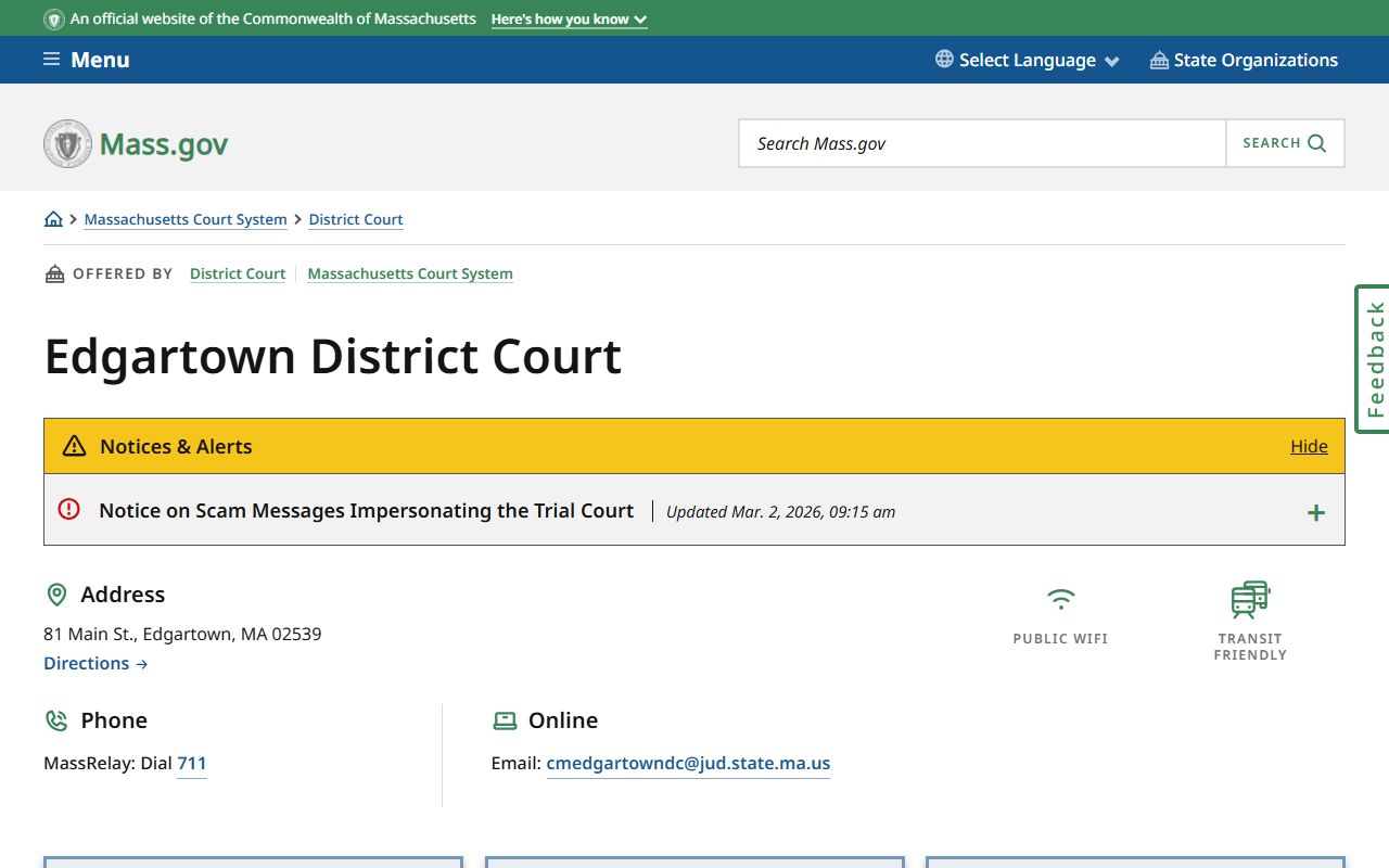 Edgartown District Court Martha's Vineyard Dukes County DUI OUI records